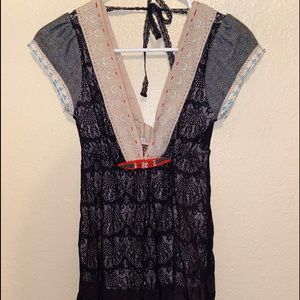 Free People Black Lace Dress